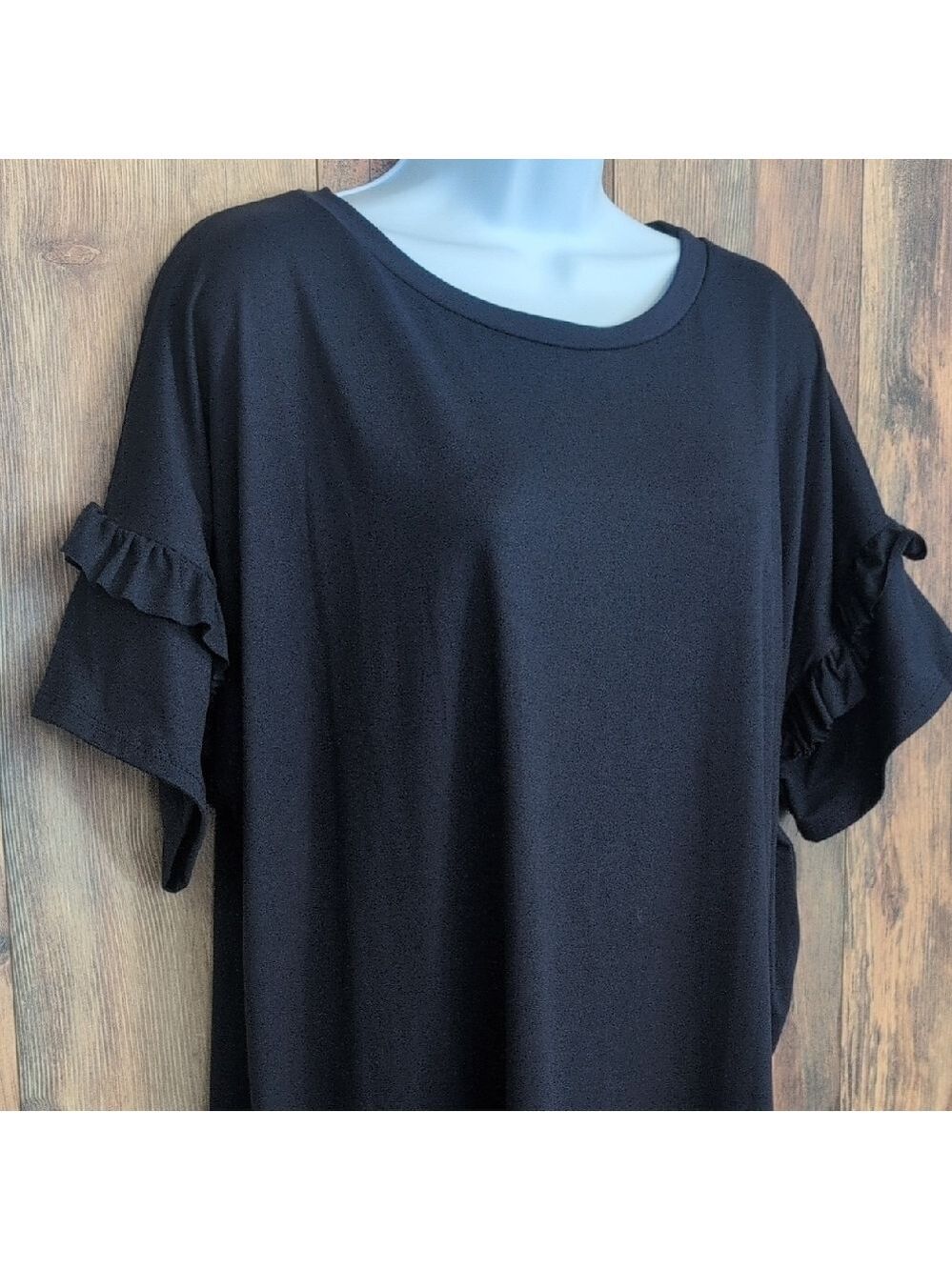 Reborn J Navy Glue Short Sleeve Top with Ruffles XL D206